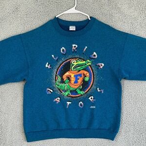 VINTAGE Florida Gators Sweatshirt Crew Mens Large Teal USA Made Capitol Graphics